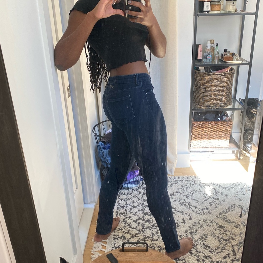 Dark blue denim skinny jeans